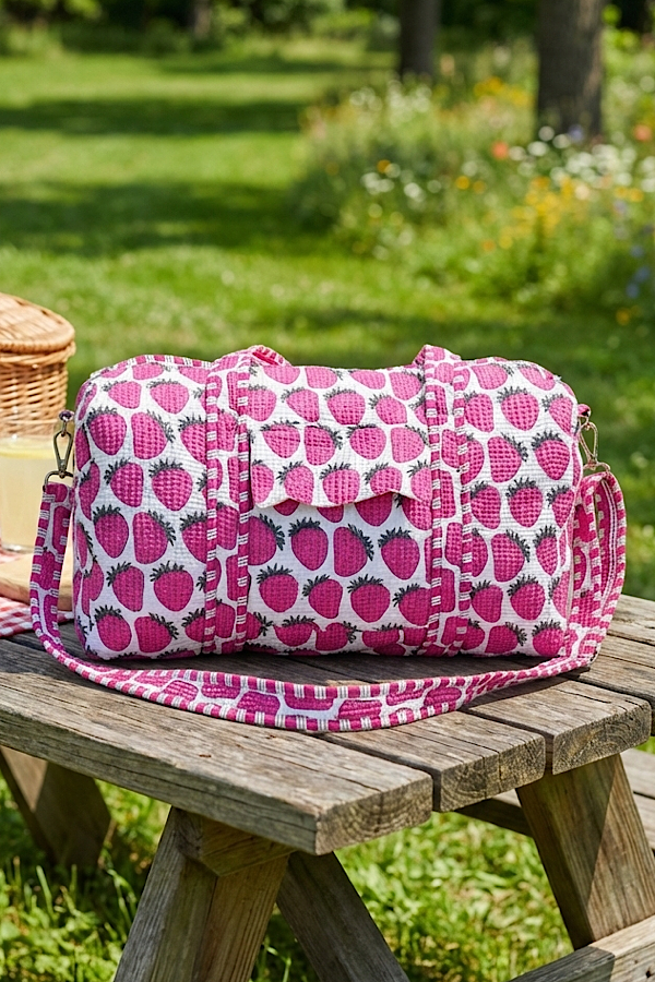 SC - ETA 3/2 - Addison Strawberry Print Duffel Bag