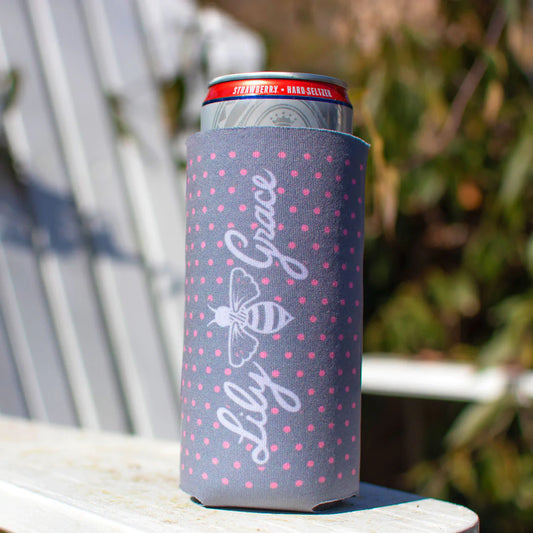 Polka Dots Slim Koozie - Lily Grace Slim Koozie