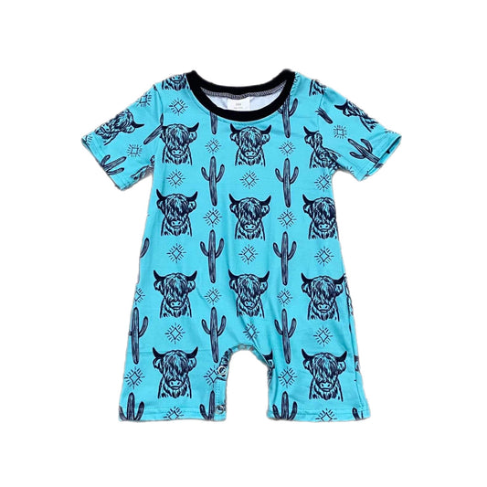 Blue Highland Boy romper