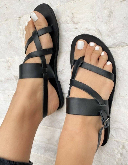 Women Strappy 100% Genuine Leather Gladiator Sandals