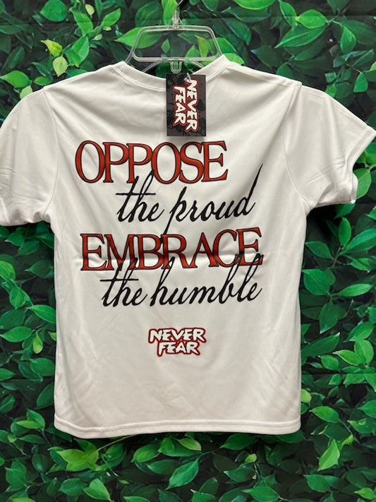 Embrace The Humble Poly White Quick Dry Youth Tee