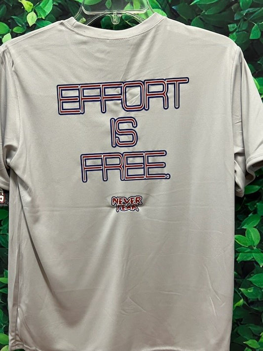 Effort Is Free Poly Silver Quick Dry Youth Tee