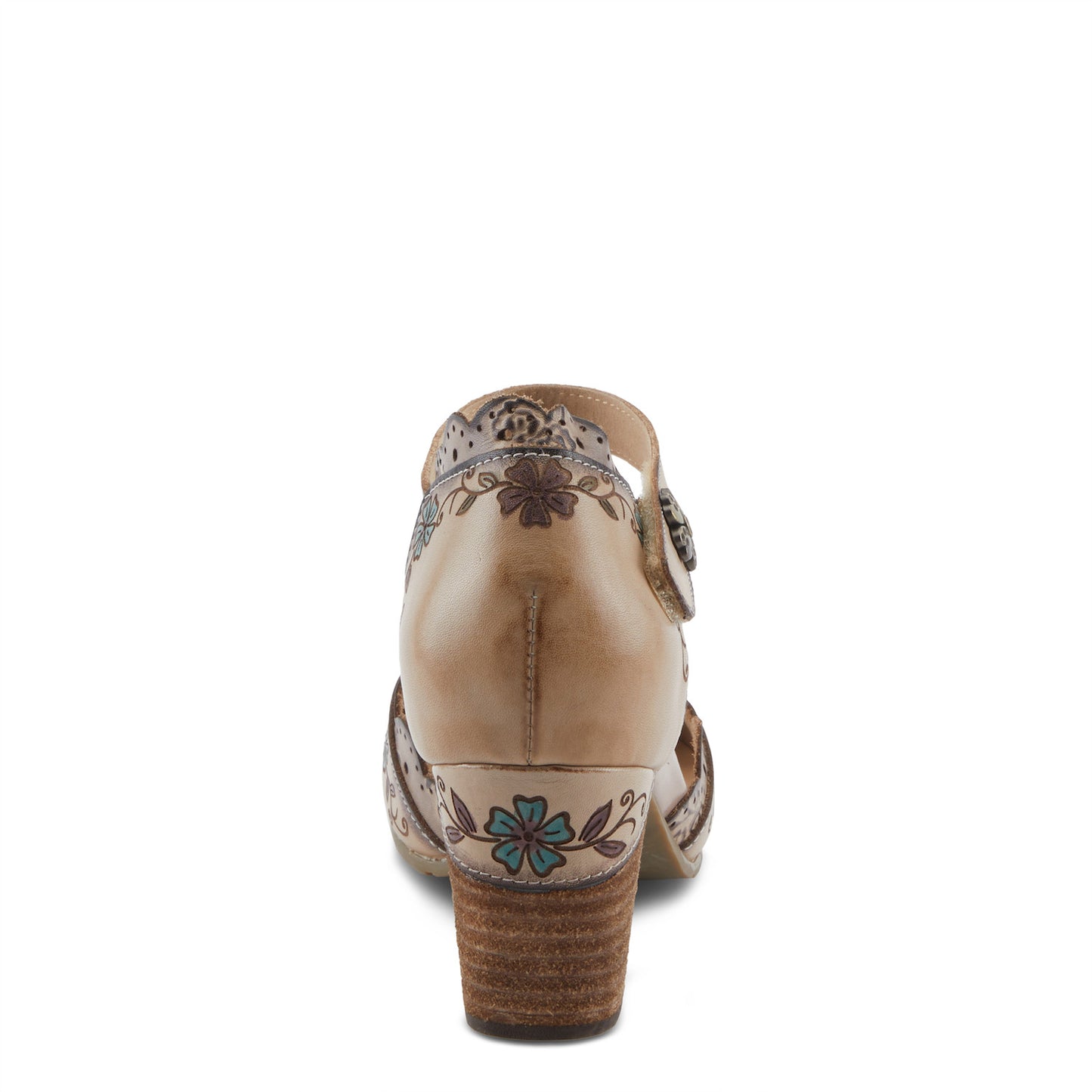 SAYYES Beige Multi baroque-inspired Mary Jane heel by L`ARTISTE