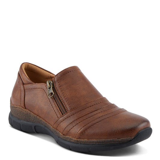 Rigny Medium Brown Slip On Wedge Shoe by PATRIZIA