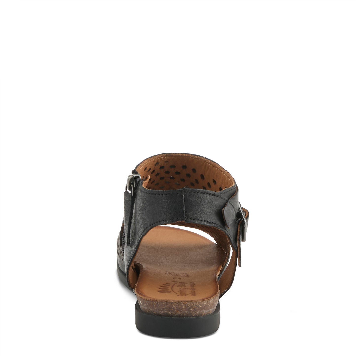 Covington Black leather cut-out sandals. by SPRING STEP