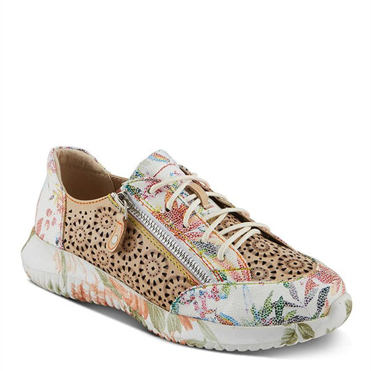 Jazzie Beige Multi lightweight Leather  sneaker Combo by L`ARTISTE