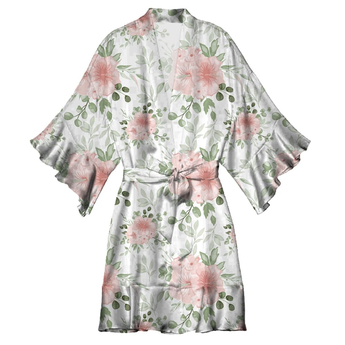 HIBISCUS SILKY SATIN ROBE by Jane Marie