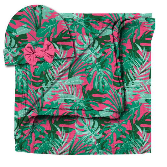 KIDS SUMMER NIGHTS SWADDLE & BEANIE SET by Jane Marie