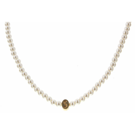 KIDS 14 GOLD INITIAL ON PEARL STRAND NECKLACE 3 EXT. Assorted by Jane Marie