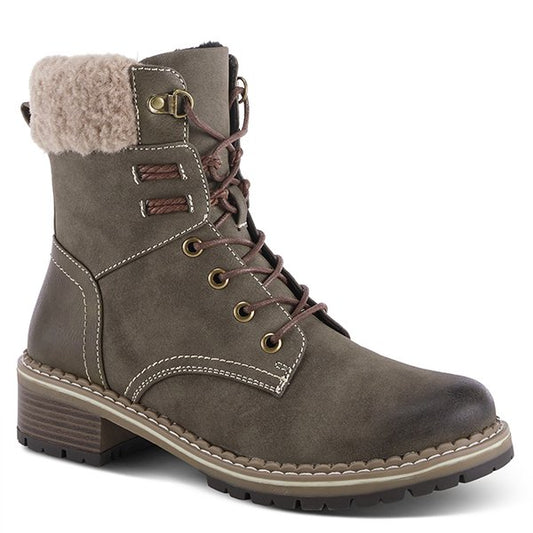 Jordyn Boot By Patrizia - Fur Ankle Boot - Olive Green