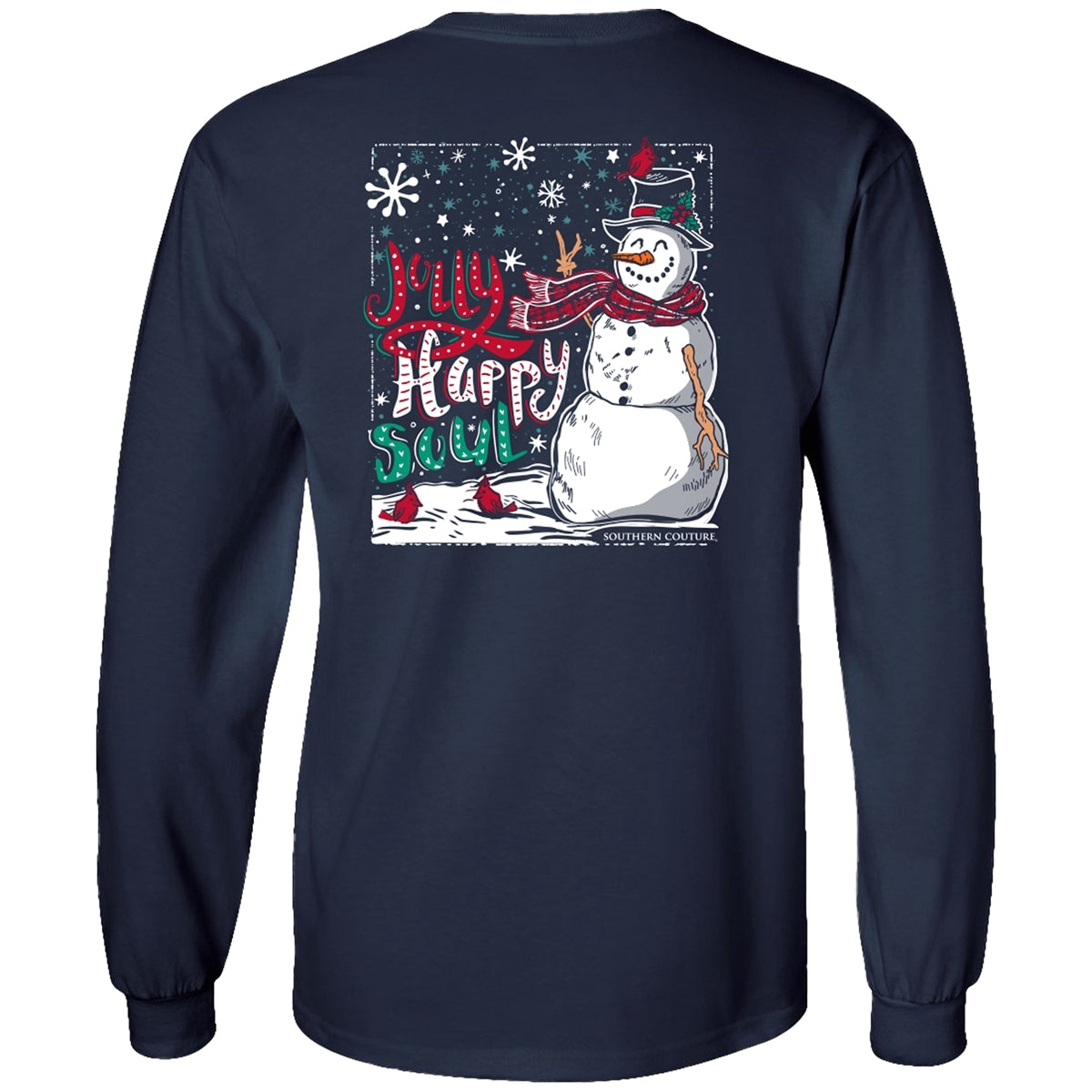 Jolly Happy Soul on Navy Southern Couture Long Sleeve Tee