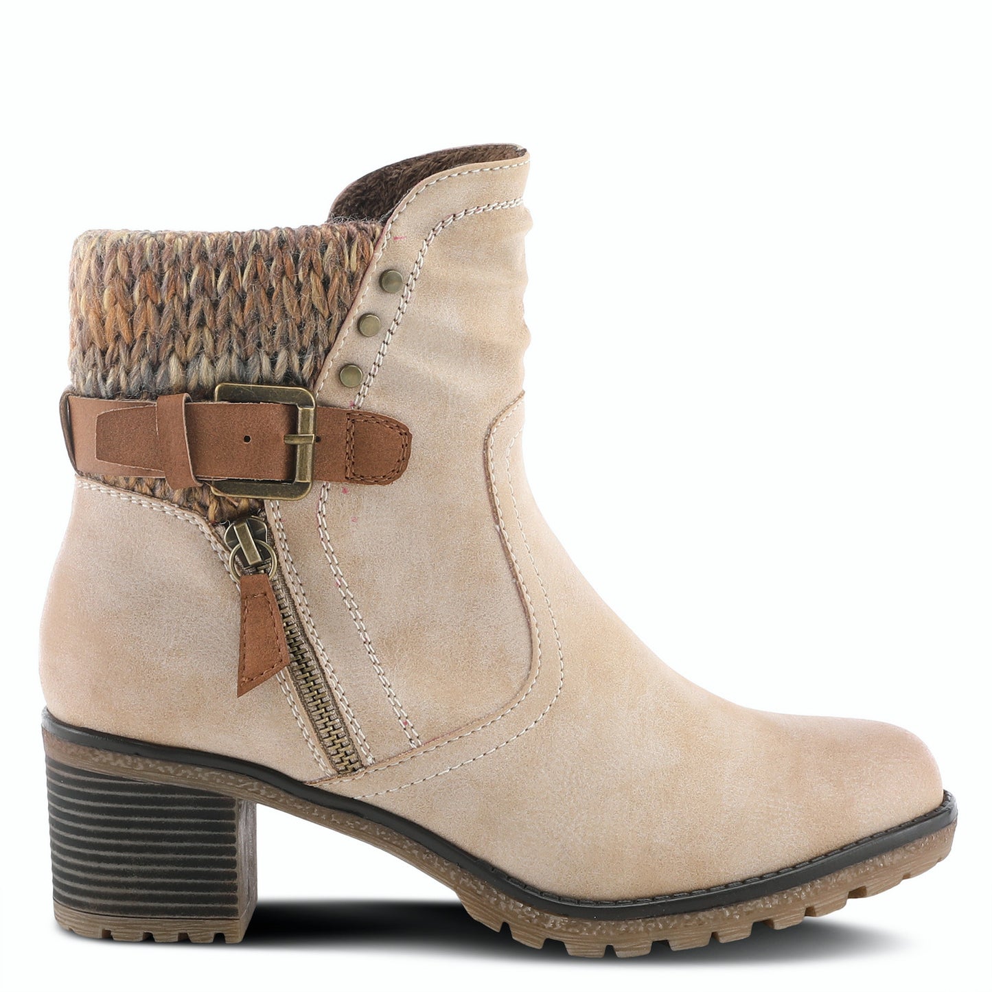 Rene By Spring Step -Light Beige Ankle Boot