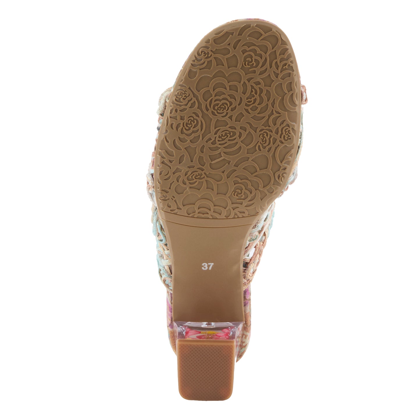 LACYLOOPS Mint Green Multi Block Heel by L'Artiste from Spring Step Shoes