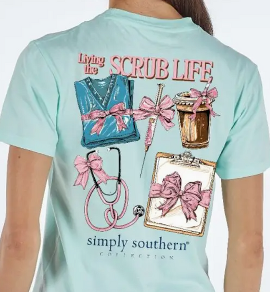 LIVING THE SCRUB LIFE - MINT - Short Sleeve Tee - #SIMPLYSOUTHERN