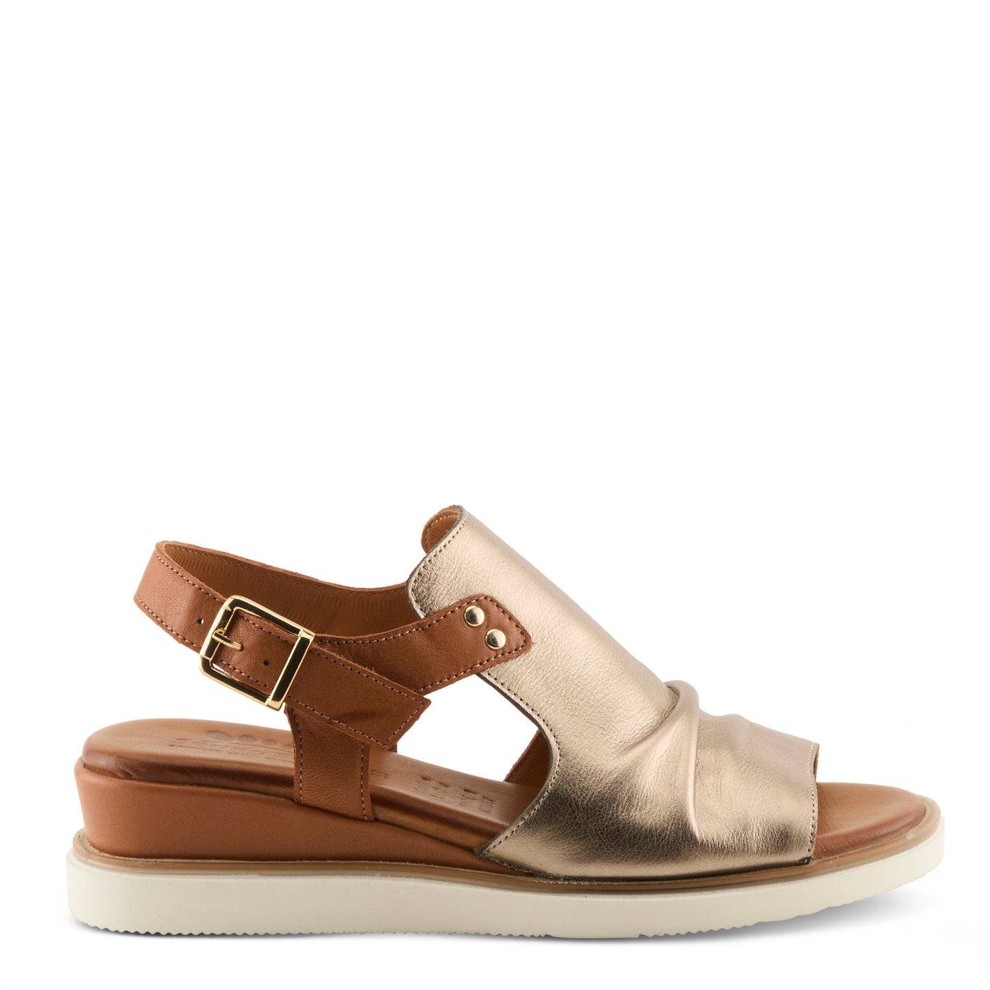 LOCALS Bronze multi  leather wedge sandal by Spring Step from Spring Step Shoes