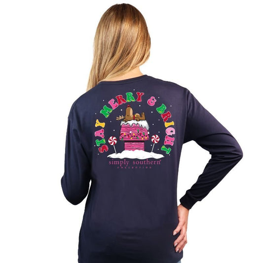 Stay Merry and Bright - Navy - Long Sleeve Tee - #SIMPLYSOUTHERN
