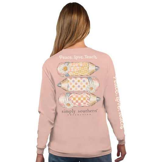 Teach - Creme - Long Sleeve Tee - #SIMPLYSOUTHERN