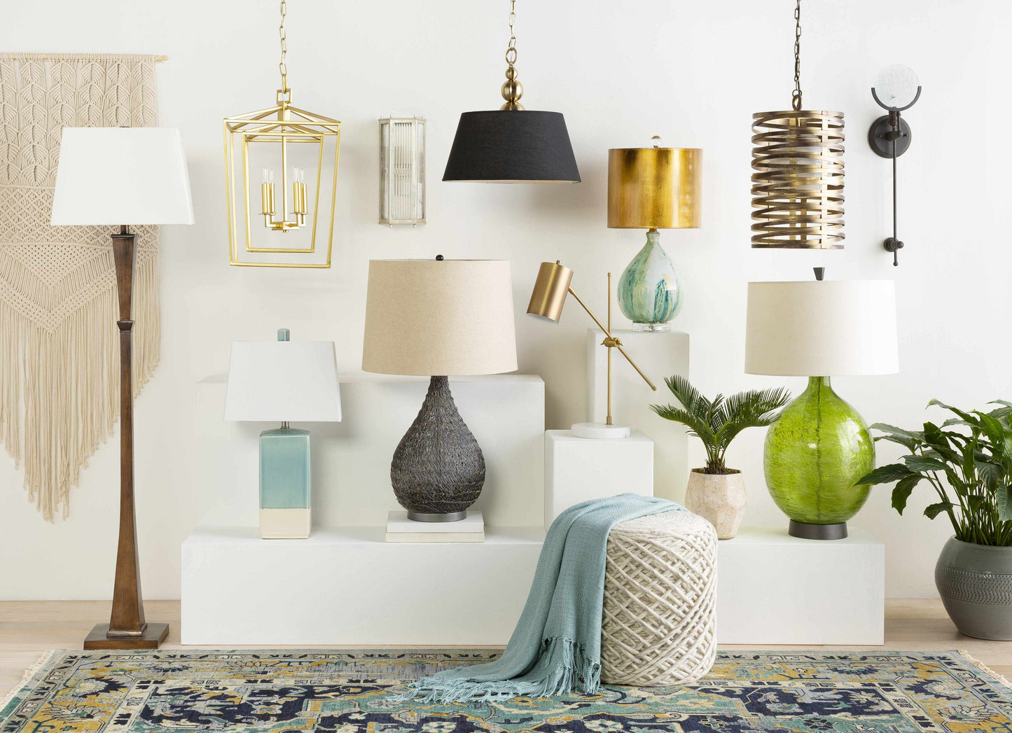 Westview Lime Green Glass Table Lamp