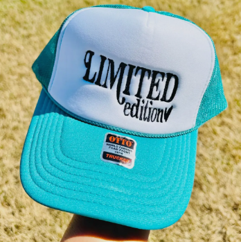 Limited Edition Embroidered Teal & White Trucker Hat