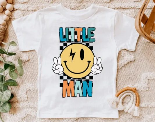 Little Man Retro Boy Kids Tee Shirt
