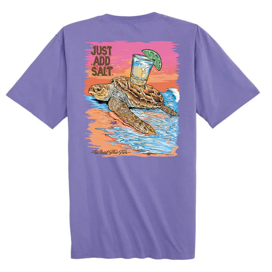 Just Add Salt - Logger Shot S/S Cotton Lavendar What The Fin Cotton Tee