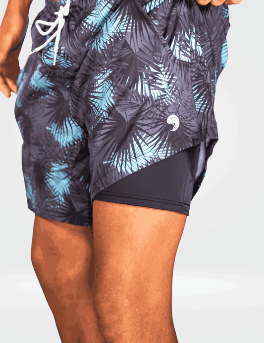 Midnight Palms - Waterproof Pocket Swim Shorts - Athletic Liner by Dry Pocket Apparel