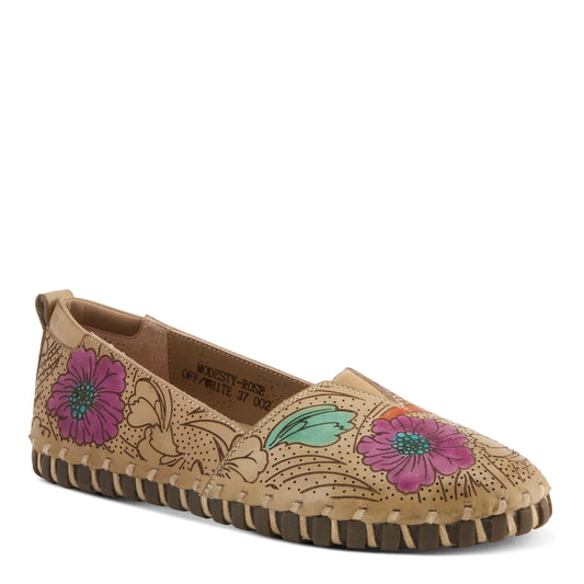 MODESTY-BEIGE MULTI SLIP ON SHOE BY  L`ARTISTE