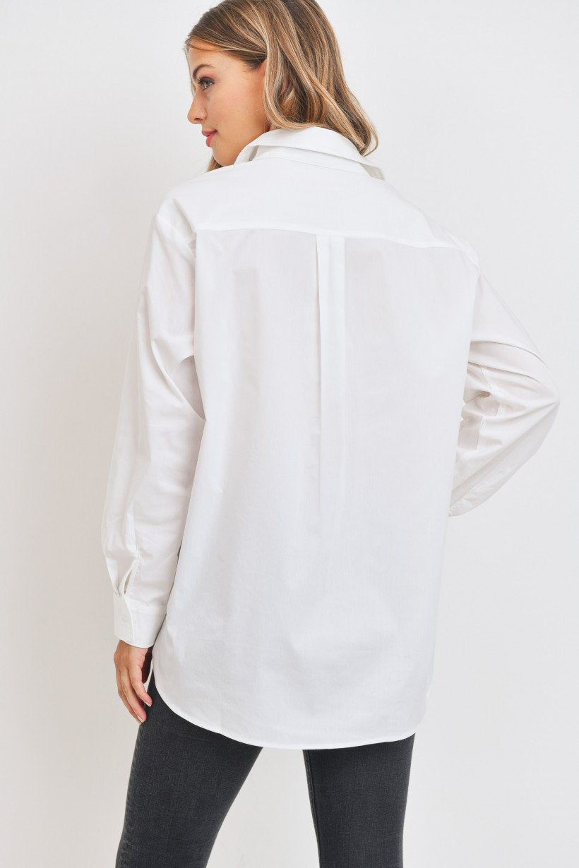 Off White Button Up Blouse - Long Sleeve