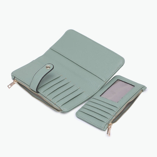 Macy 2-in-1 Fold-Out Coral Pink Wallet by Jen & Co