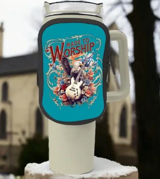 Made To Worship Zippered Pouch/Bag For 40oz Tumbler