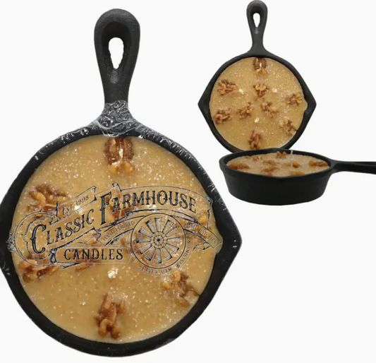 Maple Walnut 8 oz Cast Iron Pan Candle