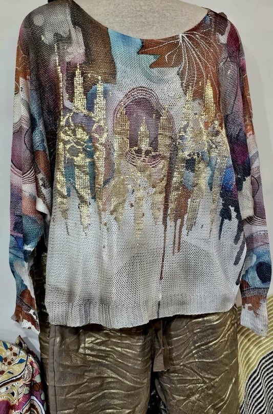 Mesh Downtown Leaf Top Made in Italy - ONE SIZE FITS MOST