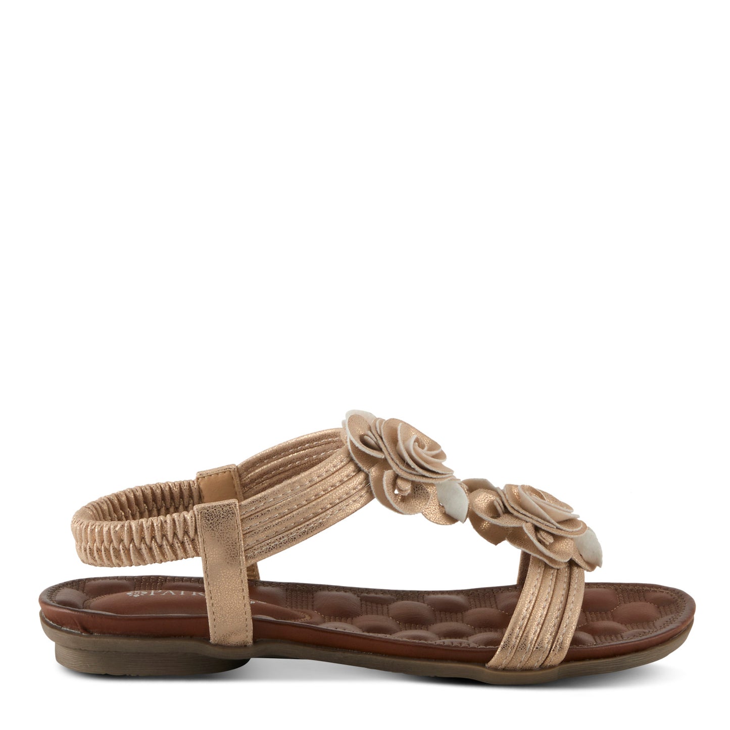 NECTARINE Rose Gold T-Strap Sandal By Patrizia
