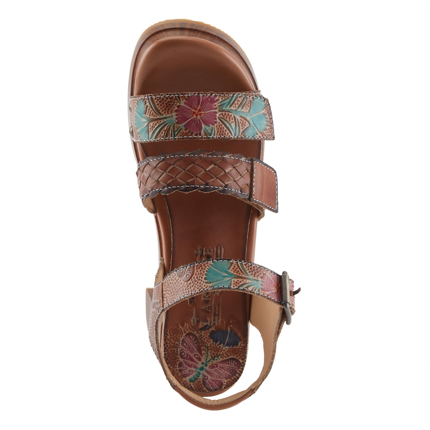 RETROPEL Vintage-inspired open-toe sandal BROWN Multi Sandal by L`ARTISTE