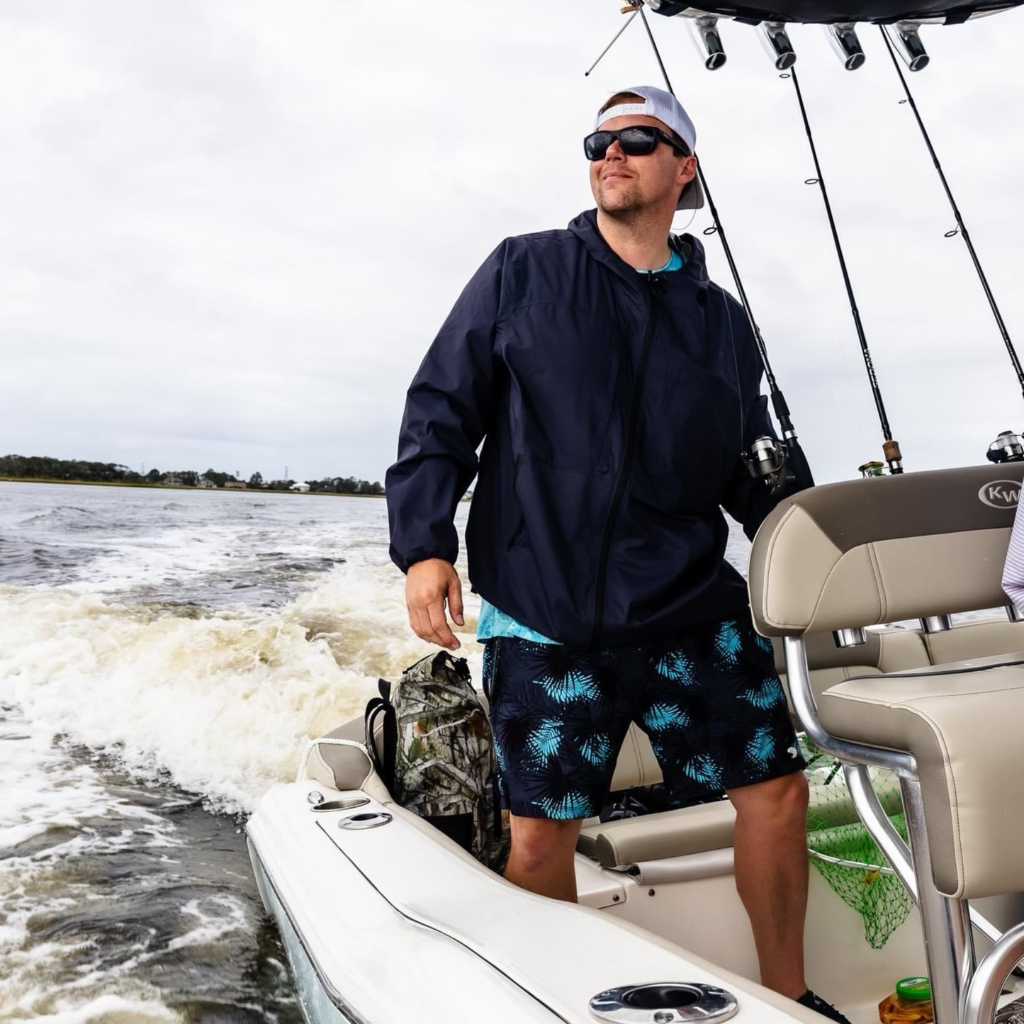 Midnight Palms - Waterproof Pocket Swim Shorts - Athletic Liner by Dry Pocket Apparel