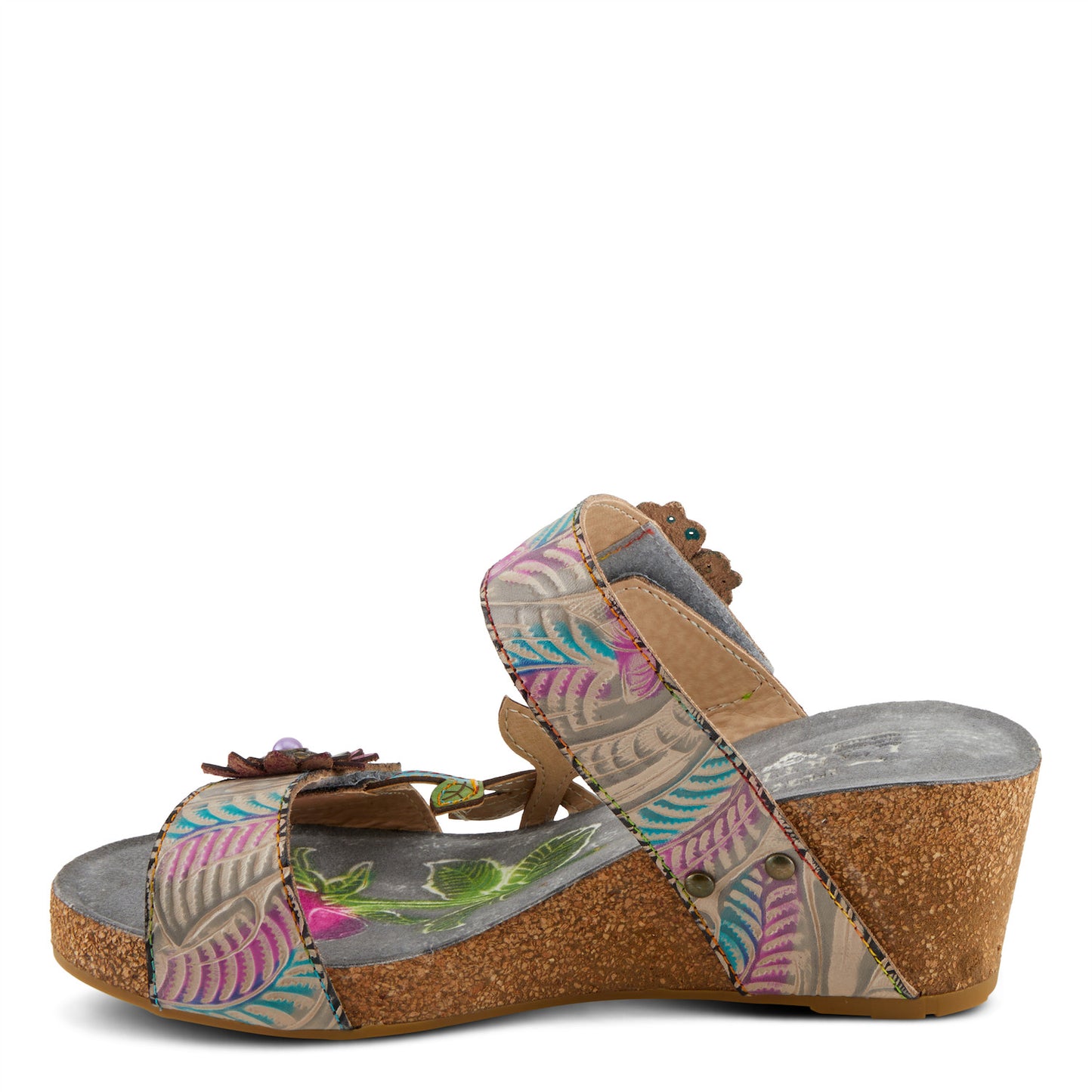MOAI-Grey Multi Wedge Heel Sandal by L`ARTISTE from Spring Step Shoes