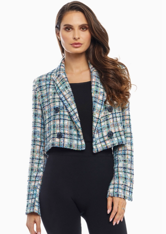 Multi Color Crop Jacket by Adore