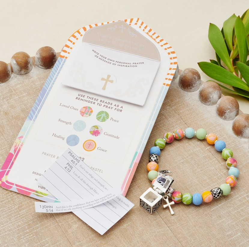 Multi-Pastel Prayer Bracelet by Jilzarah