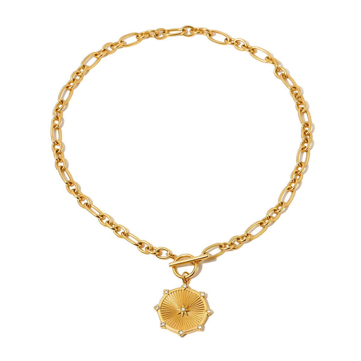 Sunburst Diamond Chain Necklace - WATERPROOF