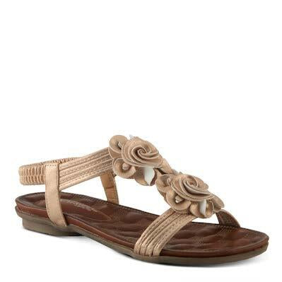 NECTARINE Rose Gold T-Strap Sandal By Patrizia