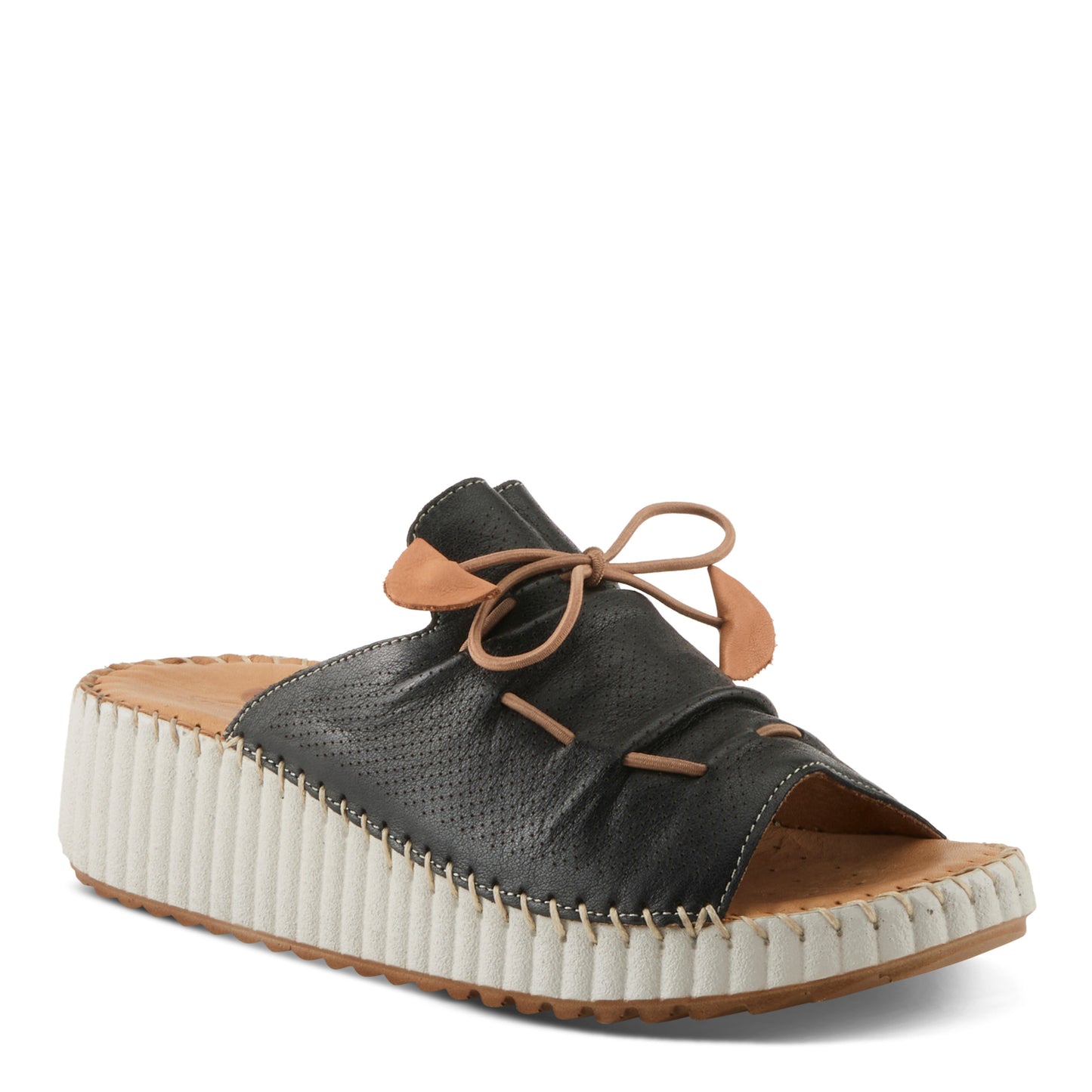 NEVELLE Black chic slip-on wedge sandal by Spring Step from Spring Step Shoes