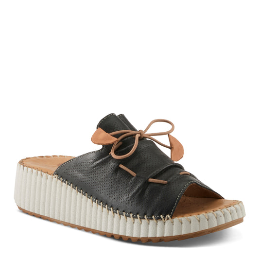 NEVELLE Black chic slip-on wedge sandal by Spring Step from Spring Step Shoes