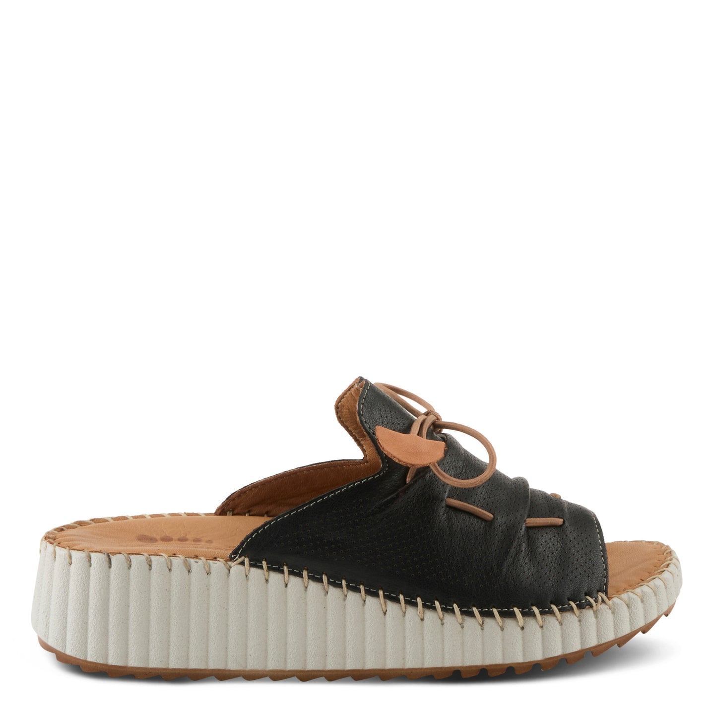 NEVELLE Black chic slip-on wedge sandal by Spring Step from Spring Step Shoes