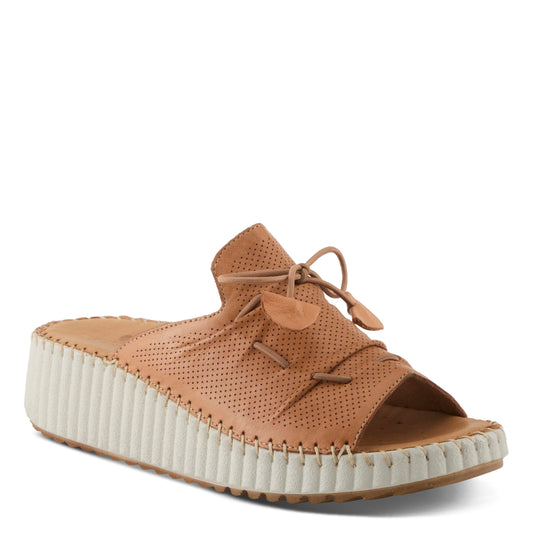 NEVELLE Camel chic slip-on wedge sandal by Spring Step from Spring Step Shoes