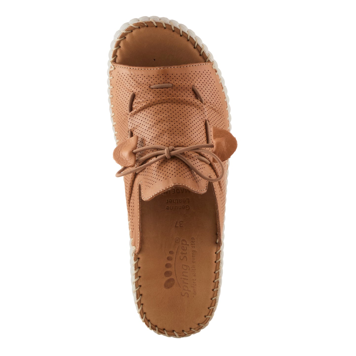 NEVELLE Camel chic slip-on wedge sandal by Spring Step from Spring Step Shoes