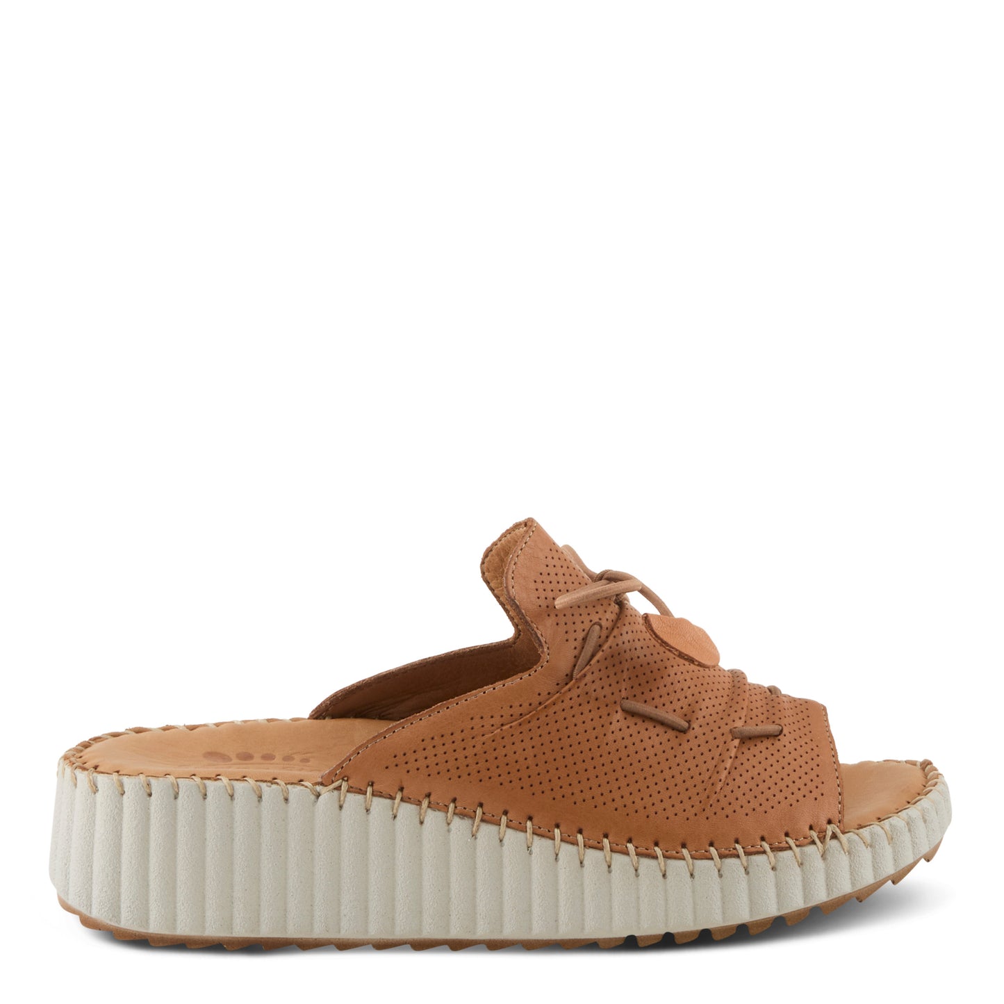 NEVELLE Camel chic slip-on wedge sandal by Spring Step from Spring Step Shoes