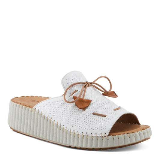 NEVELLE White chic slip-on wedge sandal by Spring Step from Spring Step Shoes