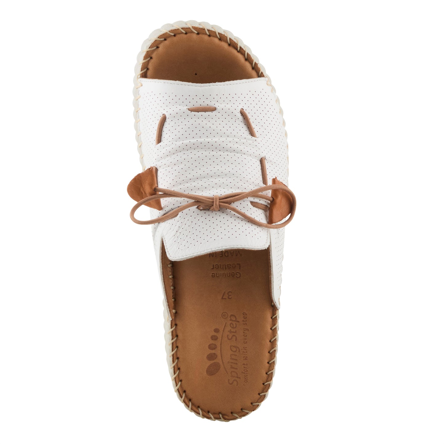 NEVELLE White chic slip-on wedge sandal by Spring Step from Spring Step Shoes