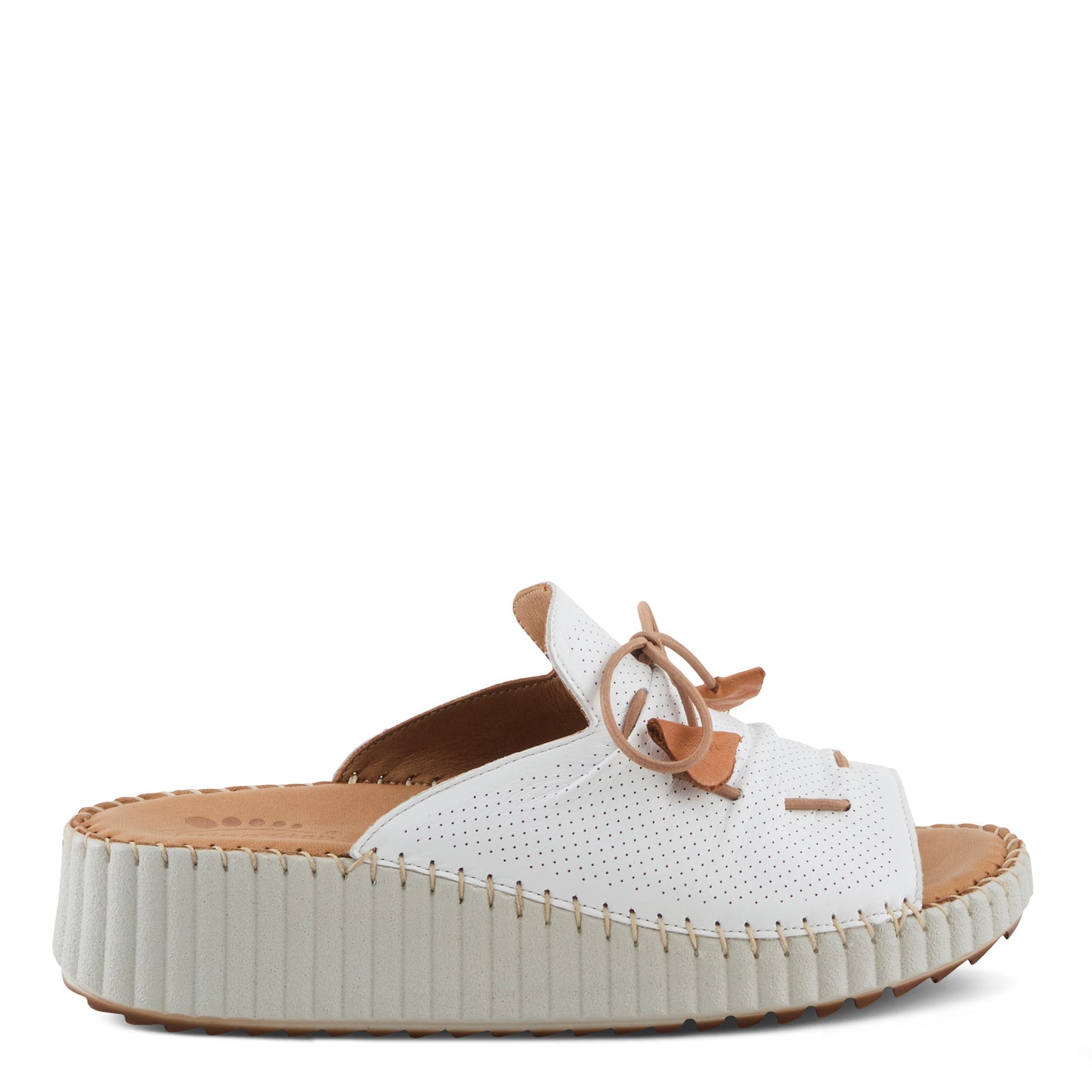 NEVELLE White chic slip-on wedge sandal by Spring Step from Spring Step Shoes