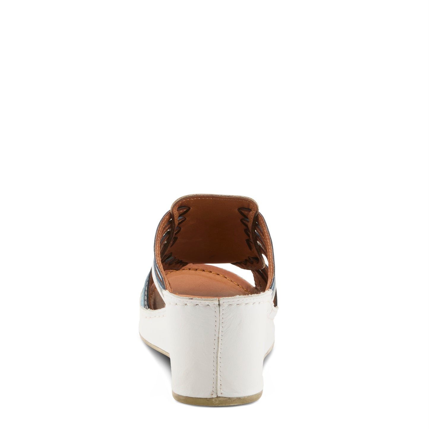 NOKIAH White Multi with Navy Mule Wedge by Spring Step from Spring Step Shoes